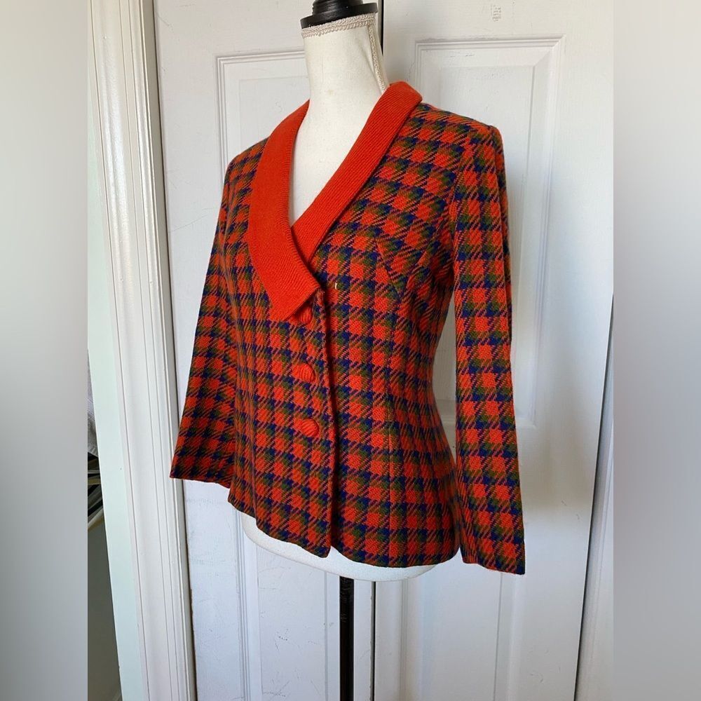 1960s/70s Classic, Preppy, Funky Wool Houndstooth Jacket
